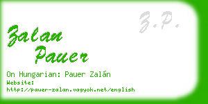 zalan pauer business card